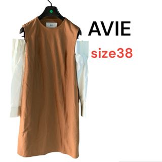 アビィ(avie)の【AVIE】アビィ　オフショルシャツワンピース　ひざ丈ワンピース　ドレス　38(ひざ丈ワンピース)