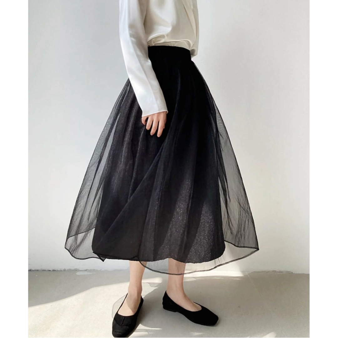 miniministore | チュールスカート ハイウエスト 裏地付き レディースのスカート(その他)の商品写真