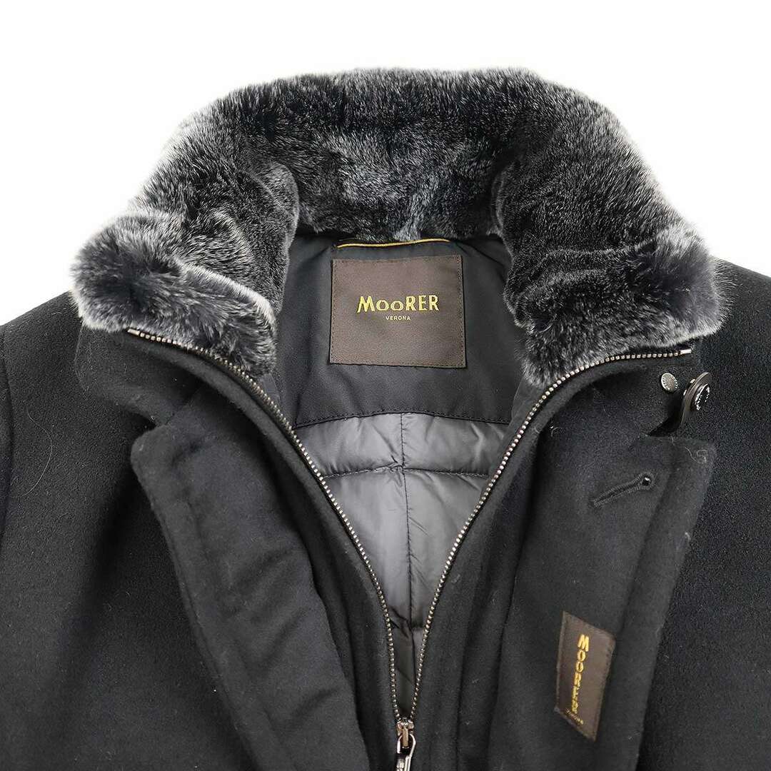 MooRER ムーレー BOND/FUR-LE ボンド ホワイトグースダウン ウールカシミヤ コート  ブラック 46 メンズのジャケット/アウター(チェスターコート)の商品写真