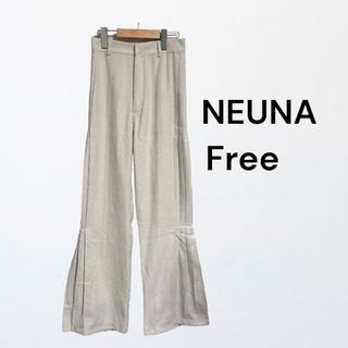 ヌナ(nuna)のNEUNA ヌナ　スラックス　スエードタッチサイドプリーツスラックスパンツ　足長(カジュアルパンツ)