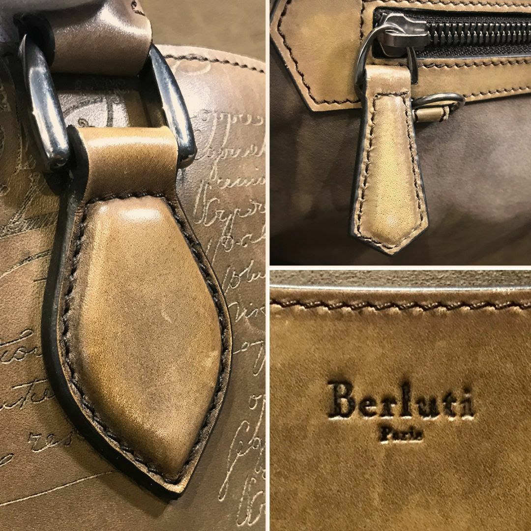 Berluti(ベルルッティ)の良品 ベルルッティ カリグラフィ トゥジュール スクリットレザー ベージュ メンズのバッグ(トートバッグ)の商品写真