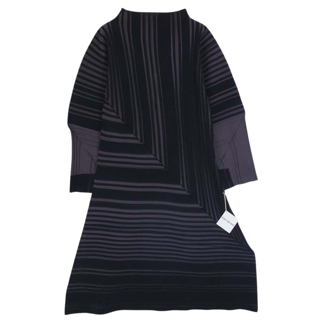 ISSEY MIYAKE(イッセイミヤケ)のISSEY MIYAKE イッセイミヤケ 23AW IM33FH144 Rhythmic Pleats DresS プリーツ ロングスリーブ ワンピース ドレス ブラック系 2【中古】 レディースのワンピース(その他)の商品写真