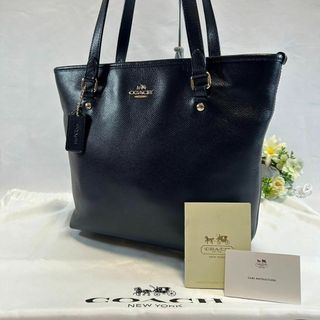 コーチ(COACH)の【訳アリ極美品】コーチ 36632 トートバック レザー A4可 ネイビー(トートバッグ)