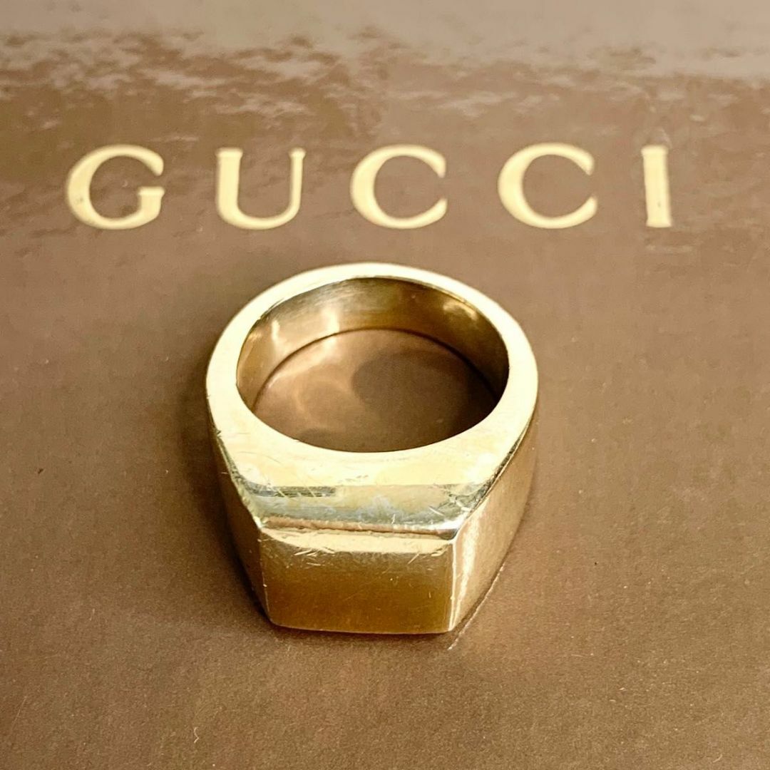 Gucci(グッチ)の希少 GUCCI グッチ 指輪 シグネットリング　スクエアリング　ヴィンテージ レディースのアクセサリー(リング(指輪))の商品写真