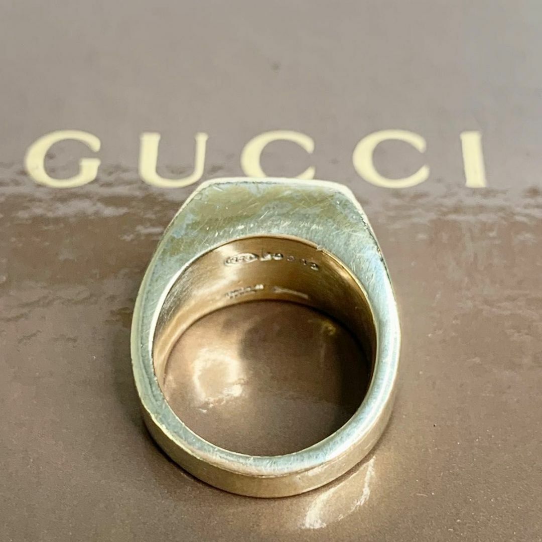 Gucci(グッチ)の希少 GUCCI グッチ 指輪 シグネットリング　スクエアリング　ヴィンテージ レディースのアクセサリー(リング(指輪))の商品写真