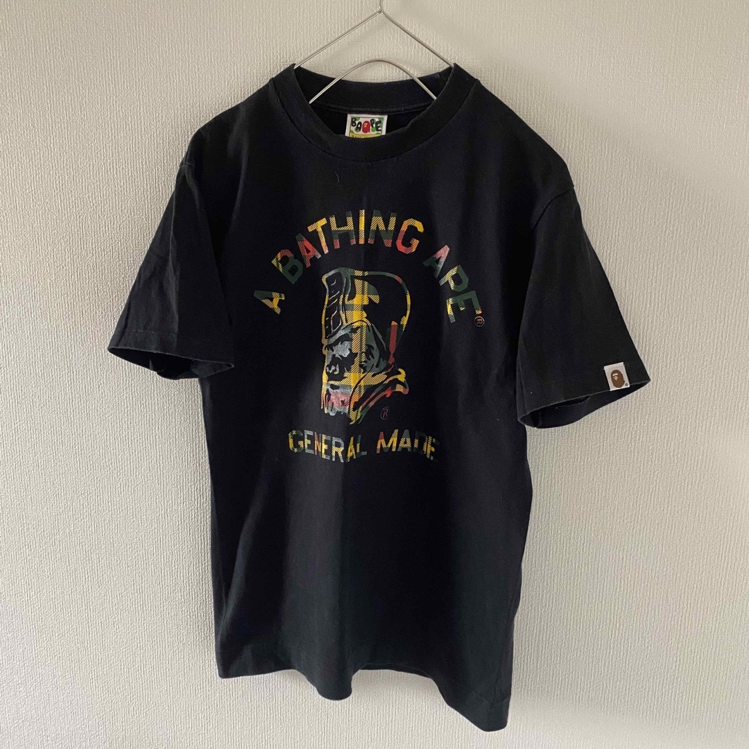 A BATHING APE(アベイシングエイプ)の90'sBathingApeベイシングエイプ初期tシャツ半袖ブラック黒smゴリラ メンズのトップス(Tシャツ/カットソー(半袖/袖なし))の商品写真