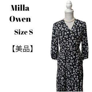 ミラオーウェン(Mila Owen)の【美品✴️】Mila Owenプリントロングワンピース花柄カシュクール襟細リボン(ロングワンピース/マキシワンピース)