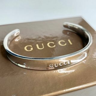 グッチ(Gucci)の新品磨き 希少 ヴィンテージ GUCCI グッチ ロゴ バングル シンプル(ブレスレット/バングル)