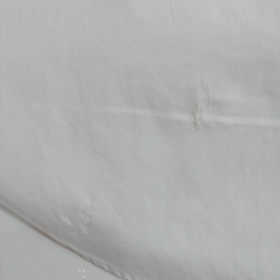 Ralph Lauren(ラルフローレン)のラルフローレン BD無地 白シャツ L ホワイト 茶色 青 白 ポニー刺繍 古着 メンズのトップス(シャツ)の商品写真