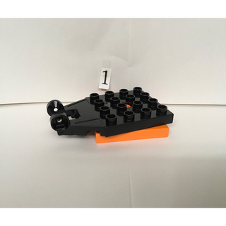 レゴデュプロ(レゴ デュプロ)のレゴ デュプロ 特殊 パーツ 回転するブロック 回転台 黒×オレンジ １個(積み木/ブロック)