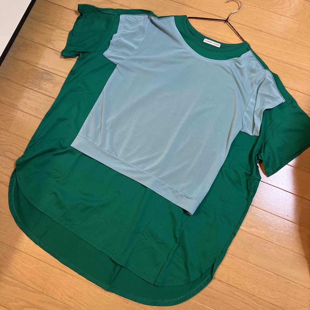 TSUMORI CHISATO(ツモリチサト)のツモリチサト　綿、ポリエステルドッキングTシャツ　BIG レディースのトップス(Tシャツ(半袖/袖なし))の商品写真