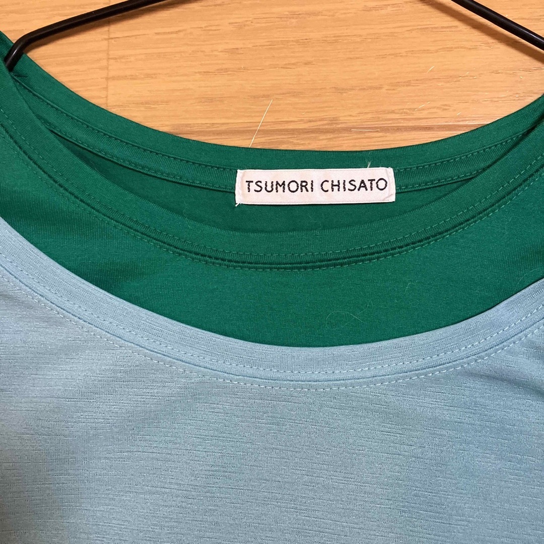 TSUMORI CHISATO(ツモリチサト)のツモリチサト　綿、ポリエステルドッキングTシャツ　BIG レディースのトップス(Tシャツ(半袖/袖なし))の商品写真