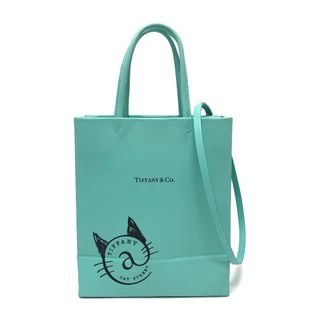 ティファニー(Tiffany & Co.)のティファニー TIFFANY&Co. スモール ショッピングトート キャットストリート 2WAY ハンドバッグ ショルダーバッグ レザー ブルー(ショルダーバッグ)