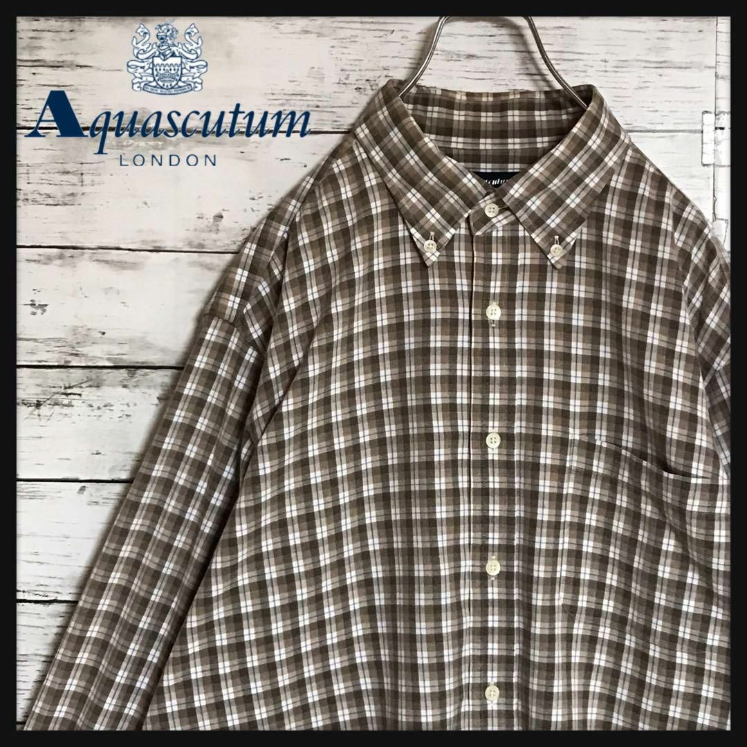 AQUA SCUTUM(アクアスキュータム)の【日本製】アクアスキュータム　チェックシャツ　起毛素材　美品　E1101 メンズのトップス(シャツ)の商品写真