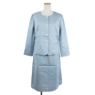 レリアン(leilian)のレリアン 美品 セットアップ ジャケット ノーカラー スカート 青系 11(礼服/喪服)