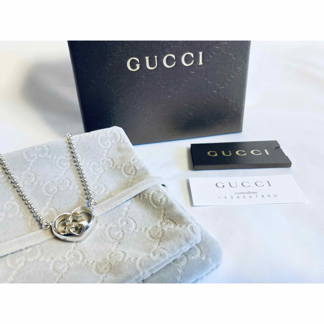 新品同様・正規品】GUCCI インターロッキングG ハート ネックレス 新品同様・正規品】GUCCI インターロッキングG ハート ネックレス