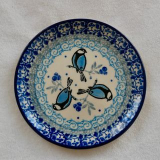 ポーリッシュポタリー(Polish Pottery)の【レア柄！】インコ✳︎平皿　ポーリッシュポタリー / ボレスワヴィエツ(食器)