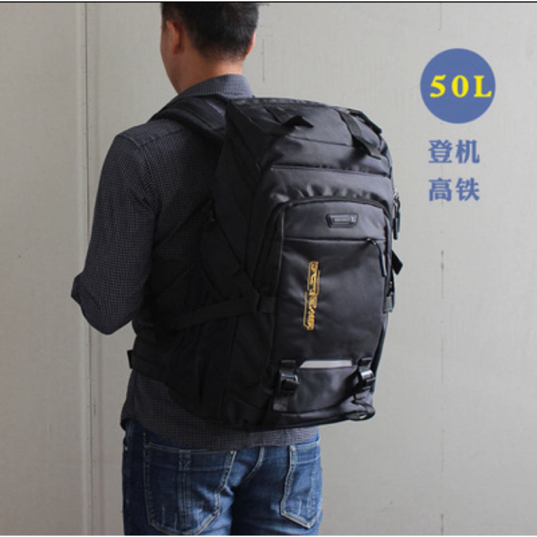 リュックサック 50L 防水 大容量 男女兼用 (50L, ブラック ) スポーツ/アウトドアのアウトドア(登山用品)の商品写真