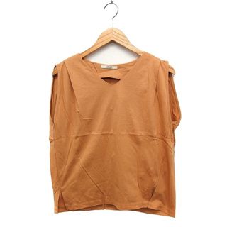 アクータ ACUTA ノースリーブ カットソー Tシャツ Vネック タック 無地