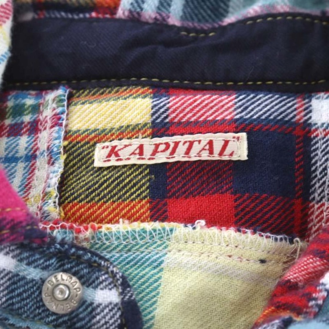 KAPITAL(キャピタル)のkapital シャツ 長袖 パッチワーク マルチカラー 赤 黄 緑 水色 メンズのトップス(シャツ)の商品写真