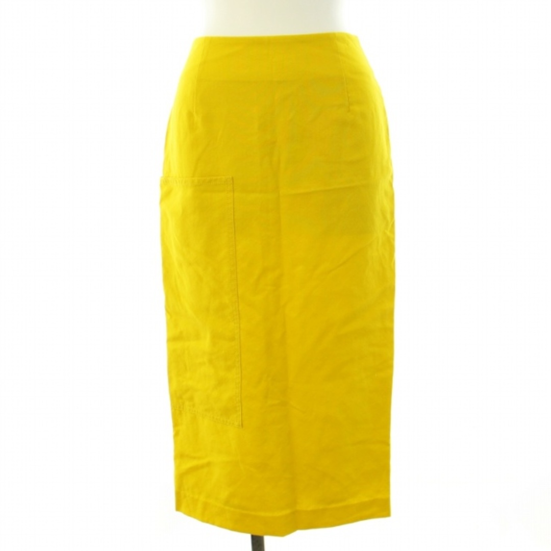 LE CIEL BLEU(ルシェルブルー)のルシェルブルー ナロースカート タイト ロング ウール バックスリット 黄 レディースのスカート(ロングスカート)の商品写真