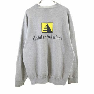 リー(Lee)のリー 90s バックプリント 長袖 トレーナー XL グレー Lee スウェット 裏起毛 オールド ヴィンテージ メンズ 古着 【240217】(スウェット)