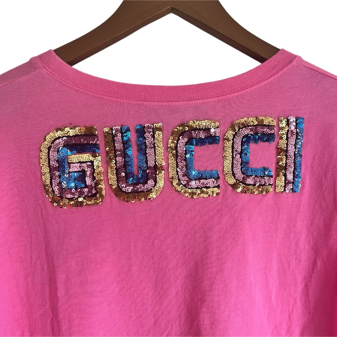 Gucci(グッチ)のGUCCI メゾンダムールドッグプリントコットン バック装飾 スパンコール メンズのトップス(Tシャツ/カットソー(半袖/袖なし))の商品写真