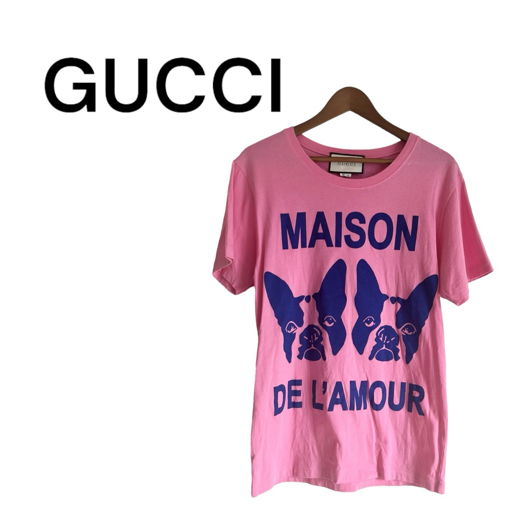 Gucci(グッチ)のGUCCI メゾンダムールドッグプリントコットン バック装飾 スパンコール メンズのトップス(Tシャツ/カットソー(半袖/袖なし))の商品写真