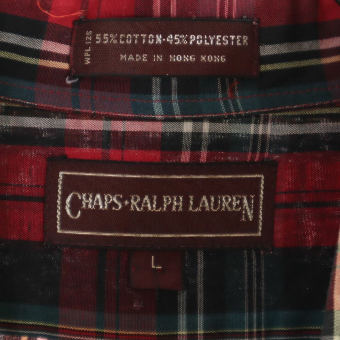 CHAPS(チャップス)のチャップスラルフローレン 90s チェック柄 長袖 シャツ L レッド CHAPS RALPH LAUREN オールド ヴィンテージ メンズ 古着 【240217】 メンズのトップス(シャツ)の商品写真