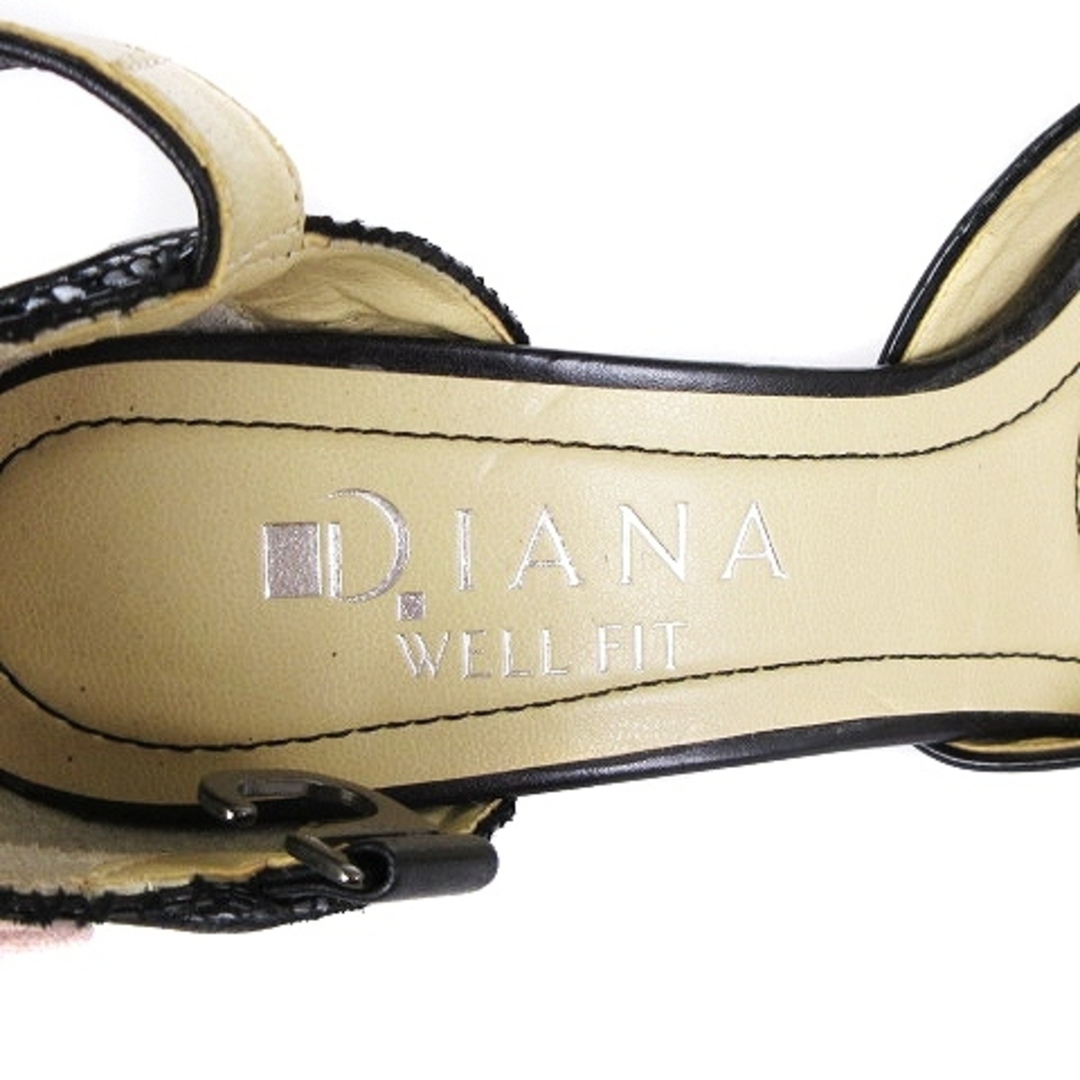 DIANA(ダイアナ)のダイアナ パンプス ストラップ パイソン柄 レザー 黒 22.5cm ■SM1 レディースの靴/シューズ(ハイヒール/パンプス)の商品写真