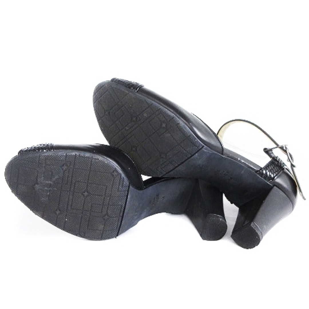 DIANA(ダイアナ)のダイアナ パンプス ストラップ パイソン柄 レザー 黒 22.5cm ■SM1 レディースの靴/シューズ(ハイヒール/パンプス)の商品写真