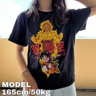 ドラゴンボール 孫悟空 GOKU プリントTシャツ L ブラック 黒 キャラT(Tシャツ/カットソー(半袖/袖なし))