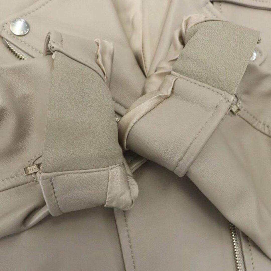23区 21SS シープレザー ジャケット ライダース 羊革 40 L ベージュ 23区 21SS シープレザー ジャケット ライダース 羊革 40 L ベージュ