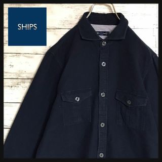 シップス(SHIPS)の【日本製】シップス　シンプルネルシャツ　ネイビー　起毛素材　E1103(シャツ)