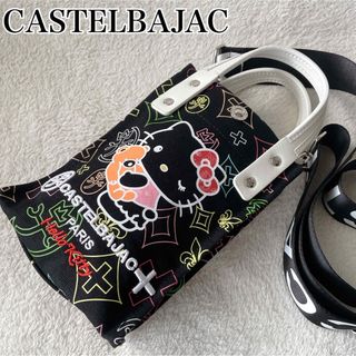 カステルバジャック(CASTELBAJAC)のカステルバジャック　ハローキティ　ミニトートバッグ　ブラック　ショルダーバッグ(ショルダーバッグ)