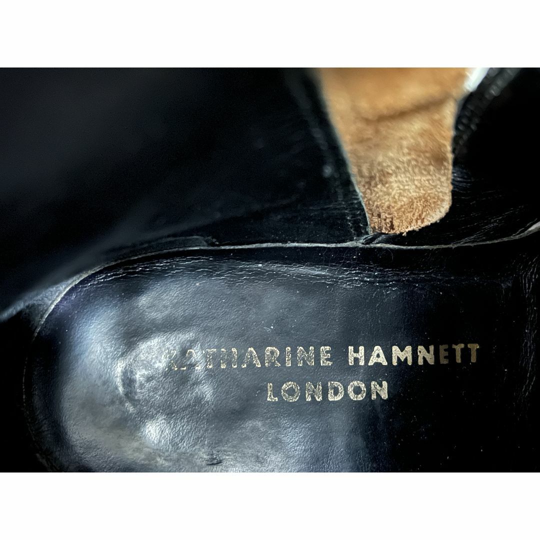 KATHARINE HAMNETT(キャサリンハムネット)のKATHARINE HAMNETT LONDON 24.5 レザーブーツ 茶 メンズの靴/シューズ(ブーツ)の商品写真