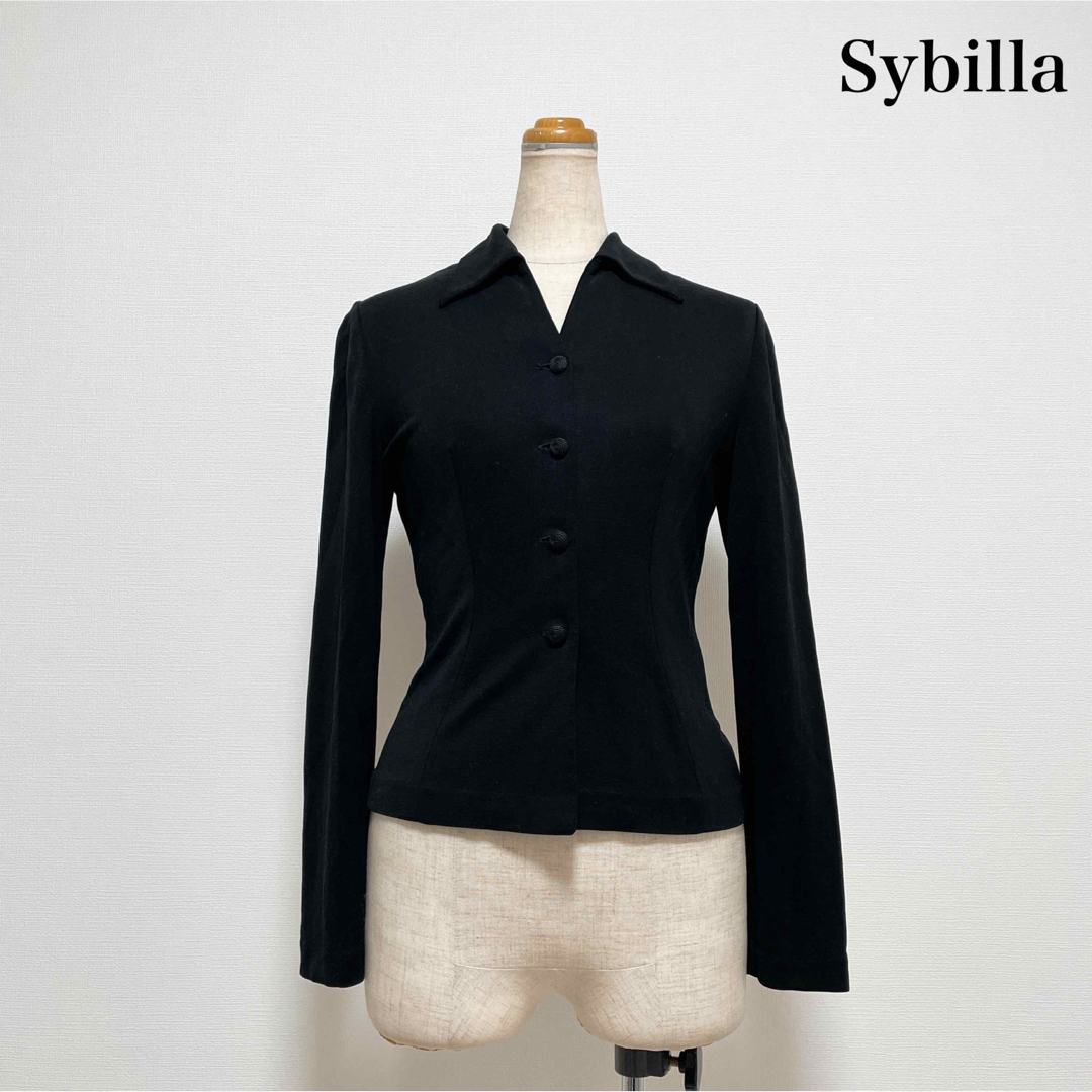 Sybilla(シビラ)のSybilla シビラ テンセル 薄手ジャケット トップス 黒 上品上質 レディースのジャケット/アウター(その他)の商品写真