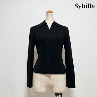 シビラ(Sybilla)のSybilla シビラ テンセル 薄手ジャケット トップス 黒 上品上質(その他)