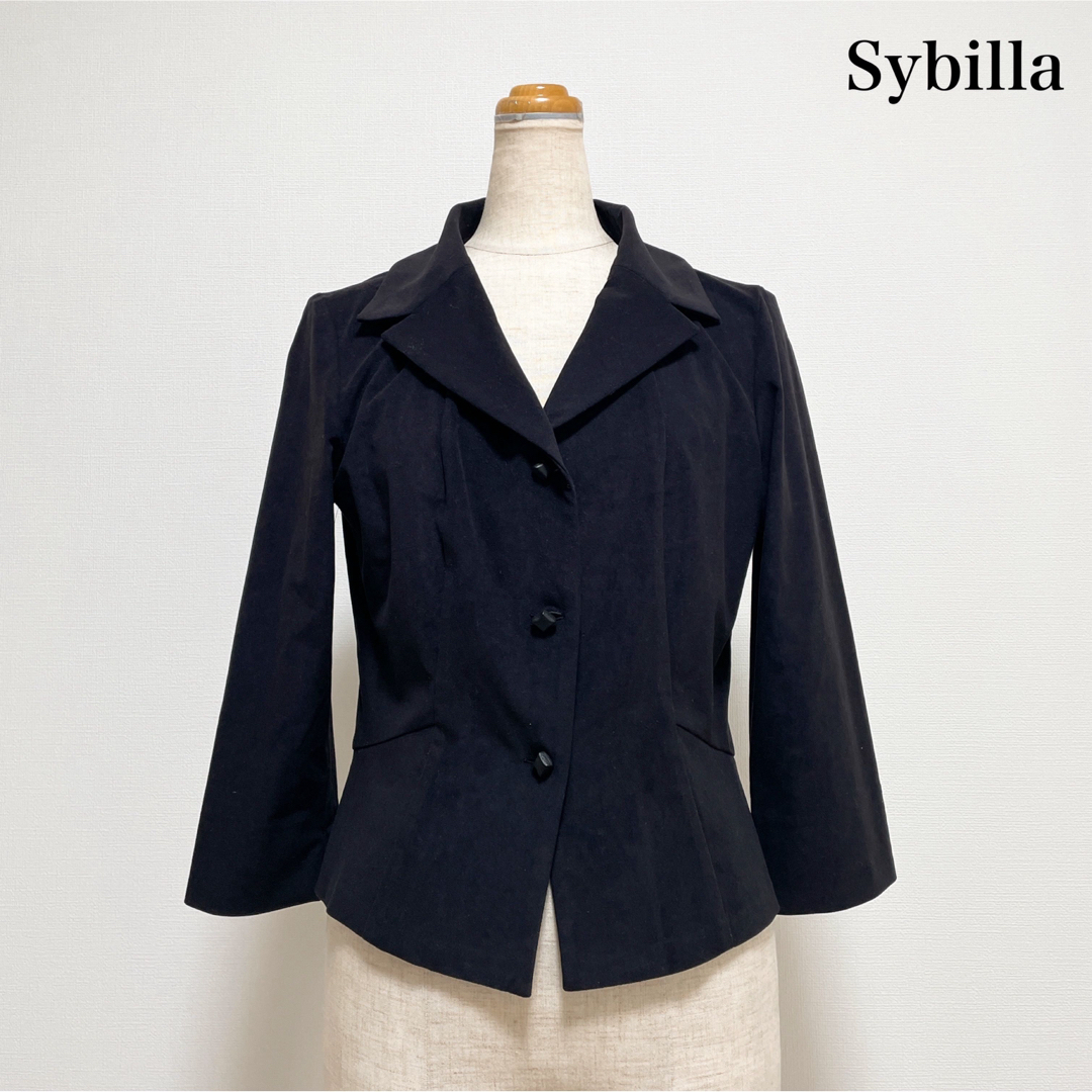 Sybilla(シビラ)のSybilla シビラ スウェードジャケット 黒 日本製 上品上質 レディースのジャケット/アウター(テーラードジャケット)の商品写真