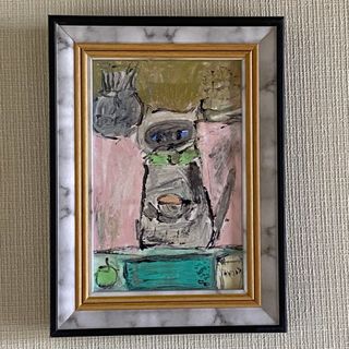 絵画。原画【シャム猫ののんびりした午後のコーヒータイム】(絵画/タペストリー)