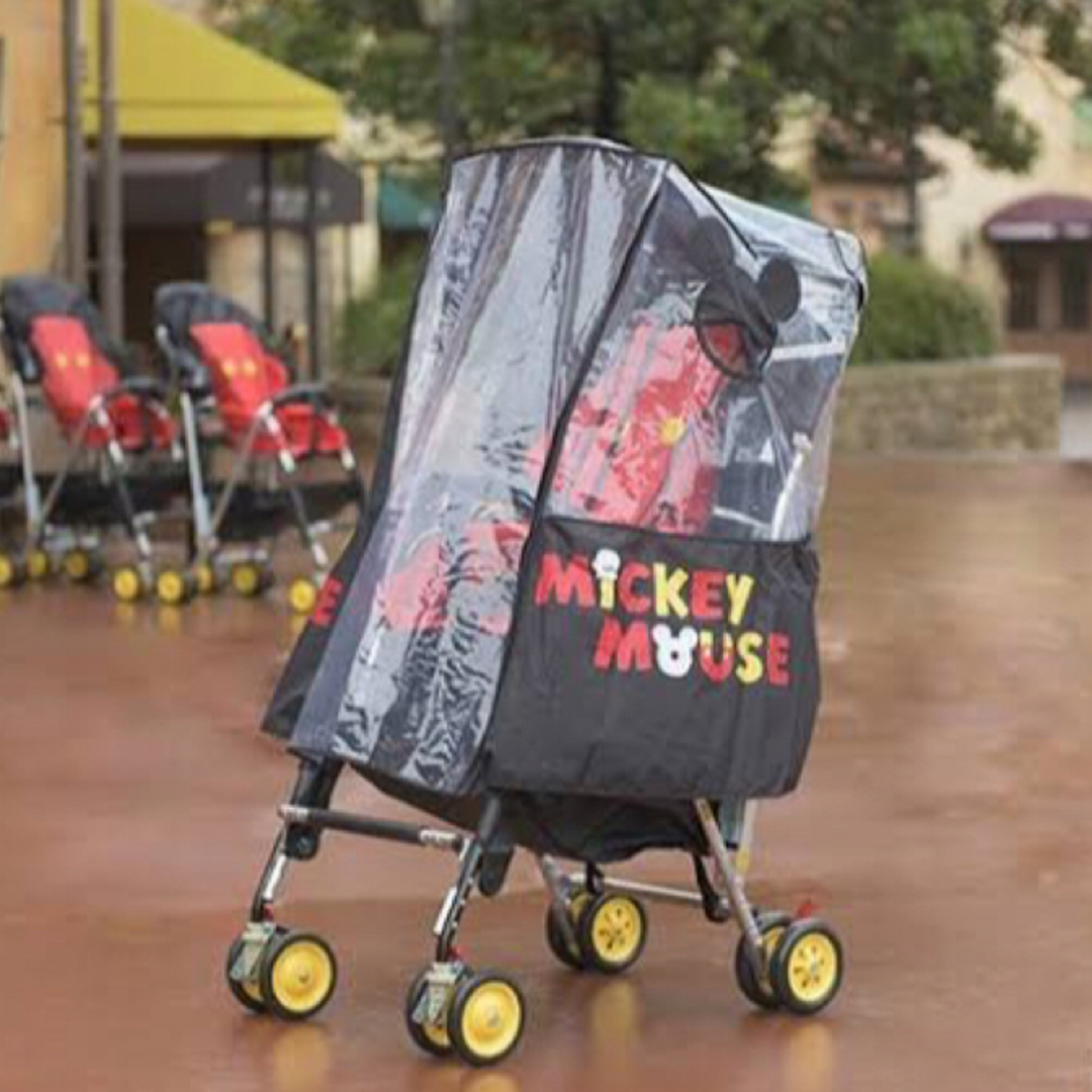 Disney(ディズニー)の1度使用 ディズニーランド ベビーカー用レインカバー キッズ/ベビー/マタニティの外出/移動用品(ベビーカー用レインカバー)の商品写真