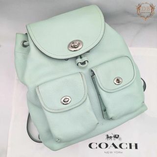 コーチ(COACH)のコーチ レザー リュック レディース ターンロック パステルグリーン(リュック/バックパック)