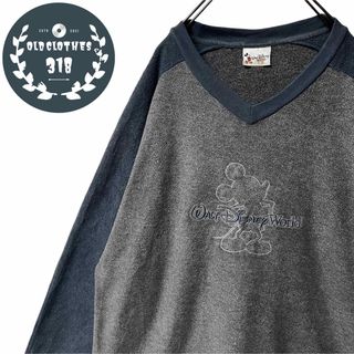 ディズニー(Disney)の【DISNEY】90s ディズニー L/S ラグランTee パイル地 レーヨン混(Tシャツ/カットソー(七分/長袖))