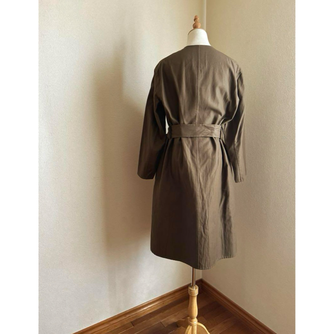 Drawer(ドゥロワー)のDrawer BRAUN cotton ノーカラーコートSpringcoat🧥 レディースのジャケット/アウター(スプリングコート)の商品写真