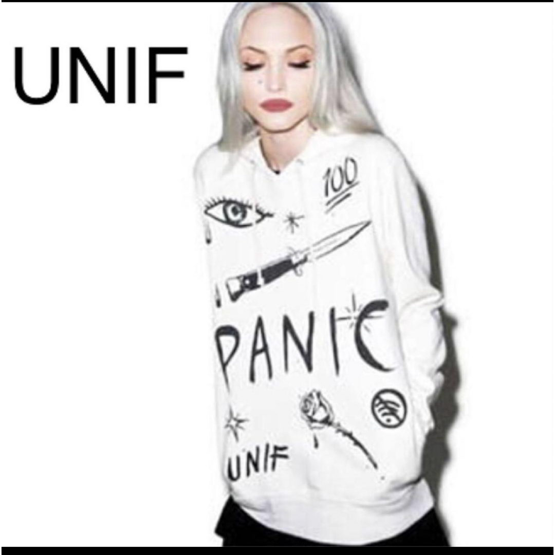 UNIF(ユニフ)のUNIF ユニフ panicパーカー サイズS 美品 レディースのトップス(パーカー)の商品写真