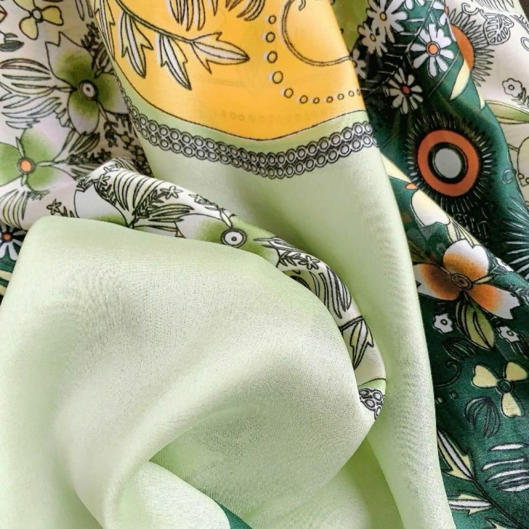 大判 ストール スカーフ ショール 花柄 防寒  ピスタチオグリーン おしゃれ レディースのファッション小物(ストール/パシュミナ)の商品写真