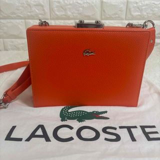 LACOSTE L!VE - LACOSTE L!VE レザー ショルダーバッグ オレンジ