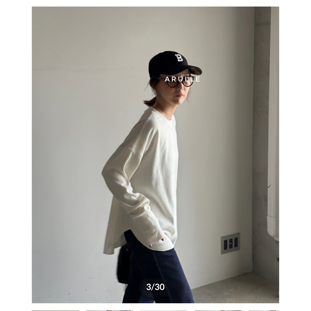 【未使用】ARULLEロングリブスリーブプルオーバー メンズのトップス(Tシャツ/カットソー(七分/長袖))の商品写真