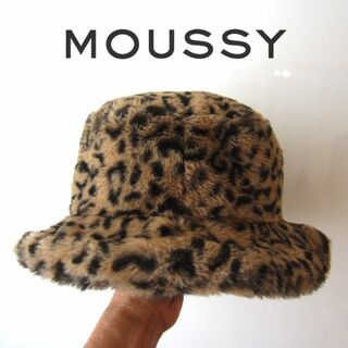 moussy - 美品　MOUSSY／マウジー★　アンゴラ／ウール　ヒョウ柄バケットハット