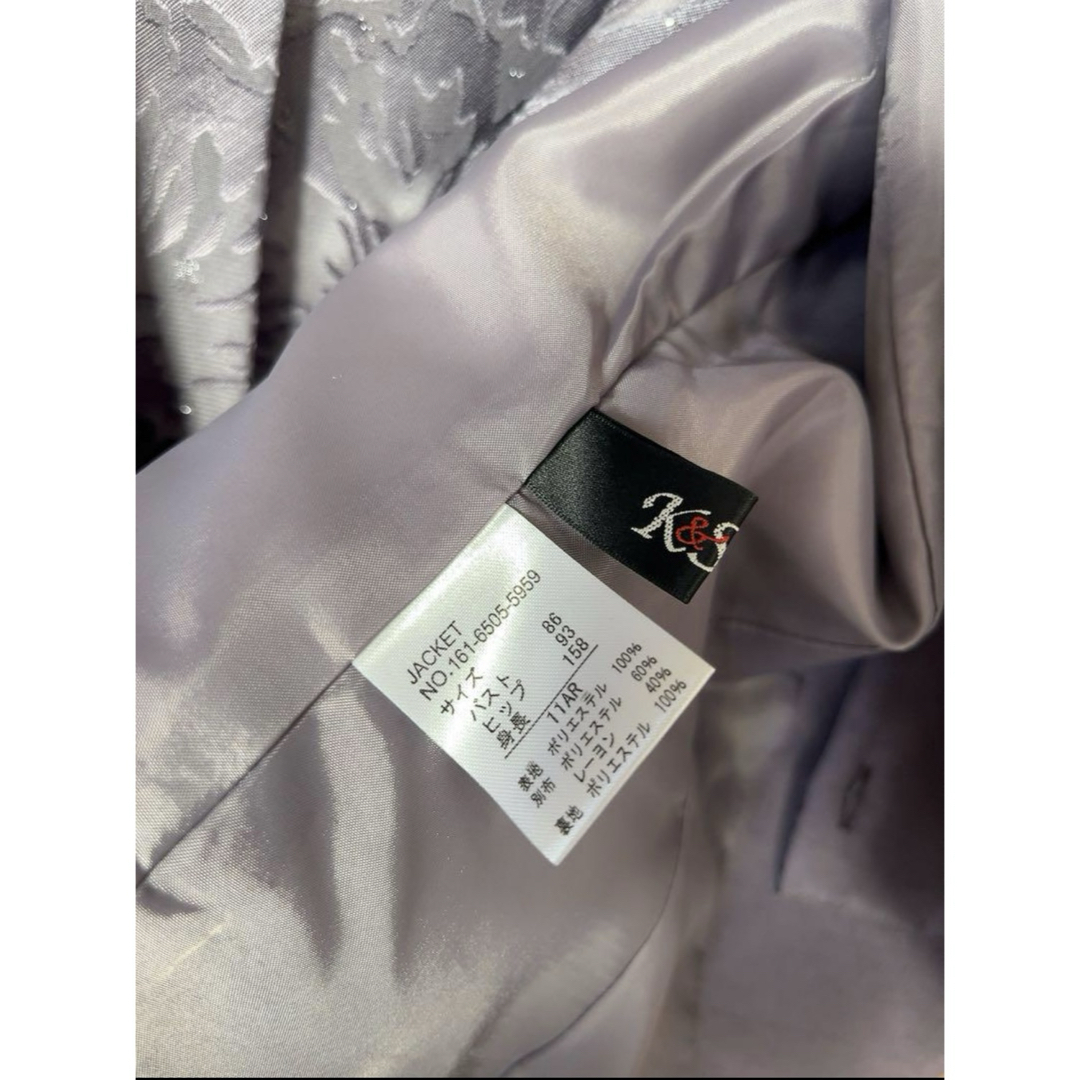 K&S スカートスーツ 11 W66 パープル 紫 春夏 レース DMW レディースのフォーマル/ドレス(スーツ)の商品写真